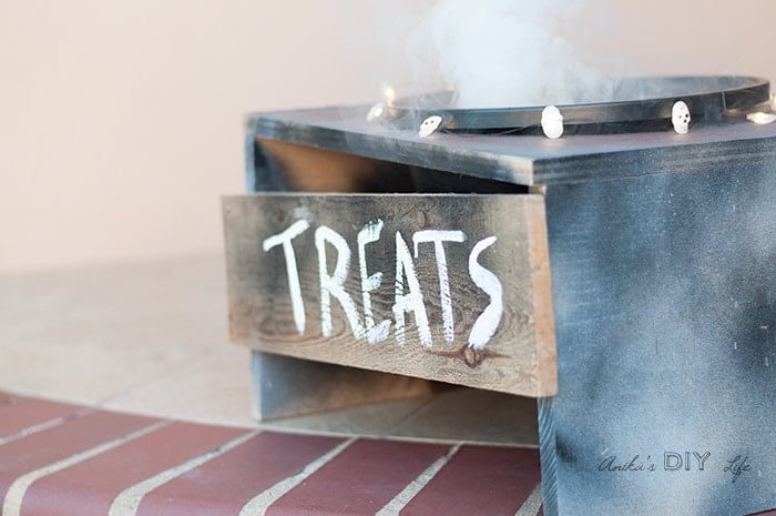 DIY Halloween treat bowl close up