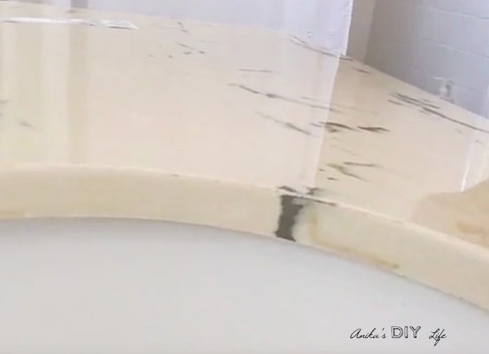 shiny countertop after removing contact paper