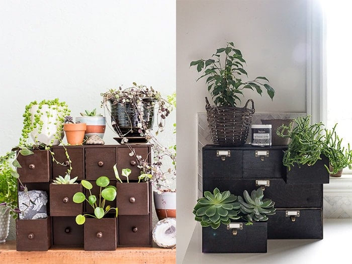 2 Ikea Moppe turned into planters