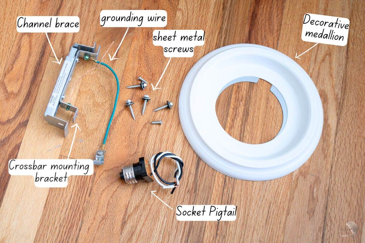 parts of the recessed light converter kit