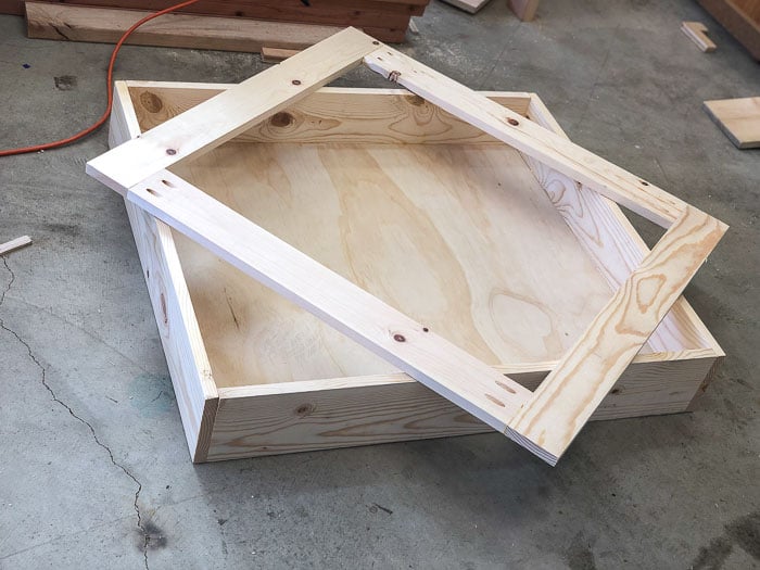 building the lid of the underbed shoe storage