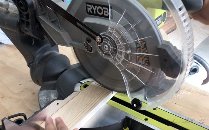 Cutting wood with a miter saw