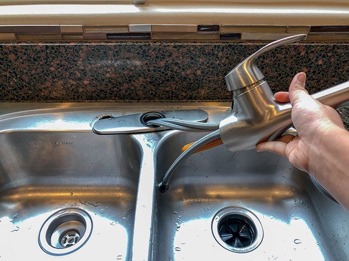 Removing an old kitchen faucet