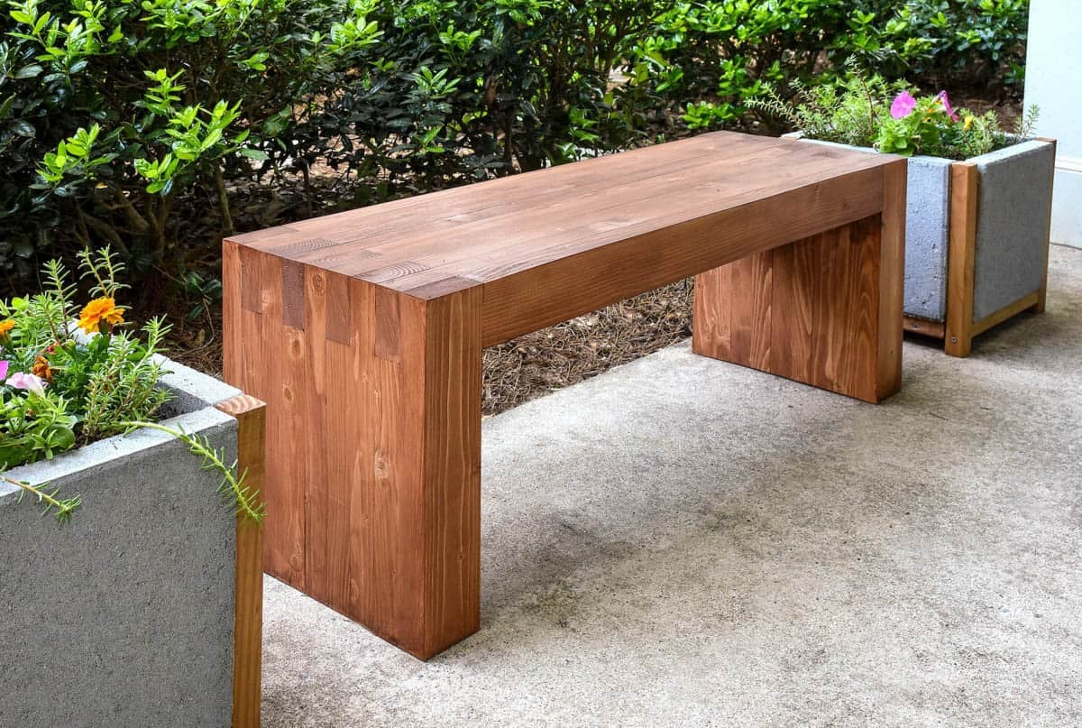 Waterfall edge DIY bench