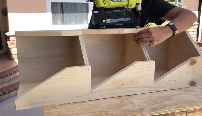 attaching sides to the vegetable bin diy