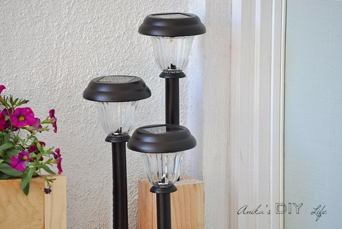 Close up of the solar light stand
