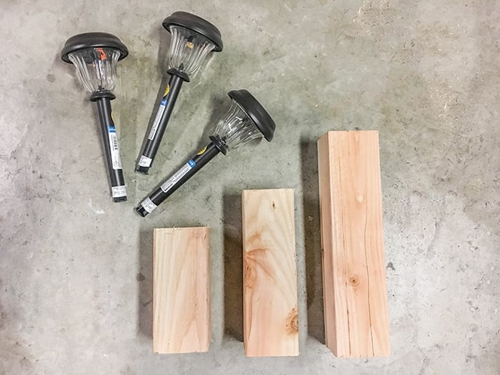 Material used to build DIY outdoor solar light post