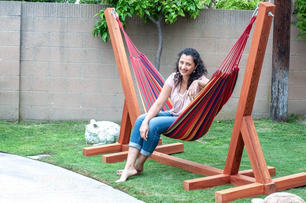 Anika on DIY Hammock stand in the garden