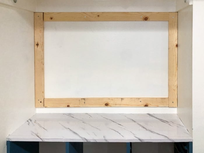 Building frame to add a pegboard
