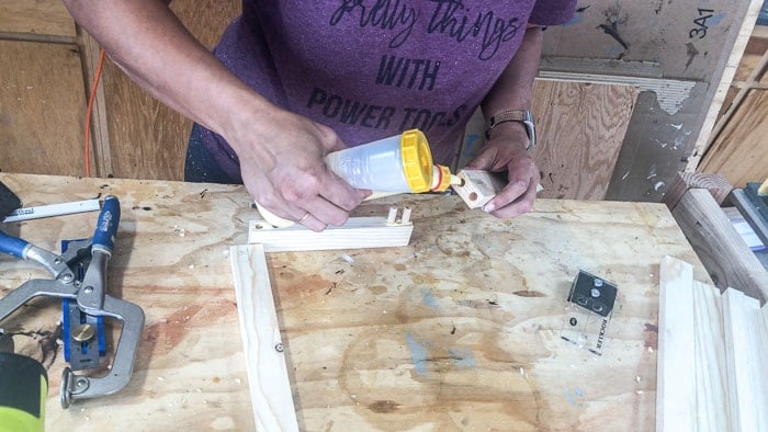 Building frames for the hexagon table using dowel joinery