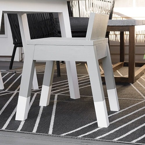 Learn how to build a simple modern angled leg DIY kids chair. The complete woodworking plans show you how to build this easy woodworking project for your toddler.