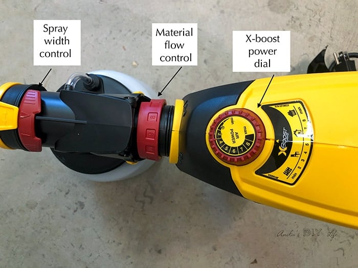 Parts of a FLEXiO paint sprayer. How to setup to use for painting a shed