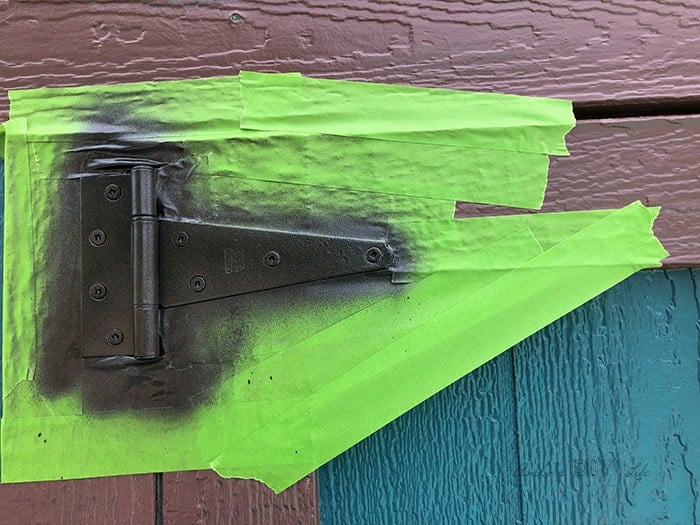 Door hardware painted without removing it.