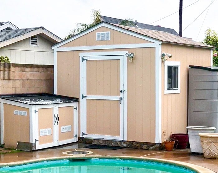 Before the shed was painted with the awesome DIY shed makeover