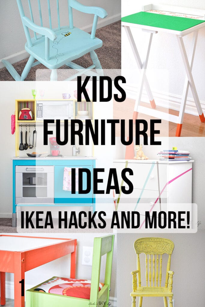 DIY Kids furniture makeover ideas with text overlay
