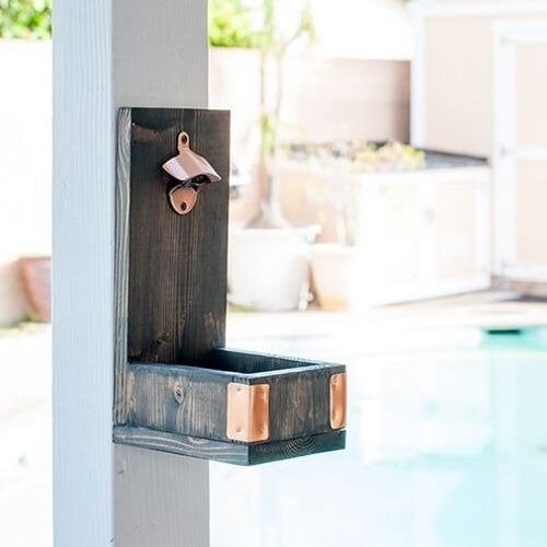 This DIY wall mounted bottle opener makes a great handmade gift or the perfect scrap wood project for the weekend. Printable plans available too.