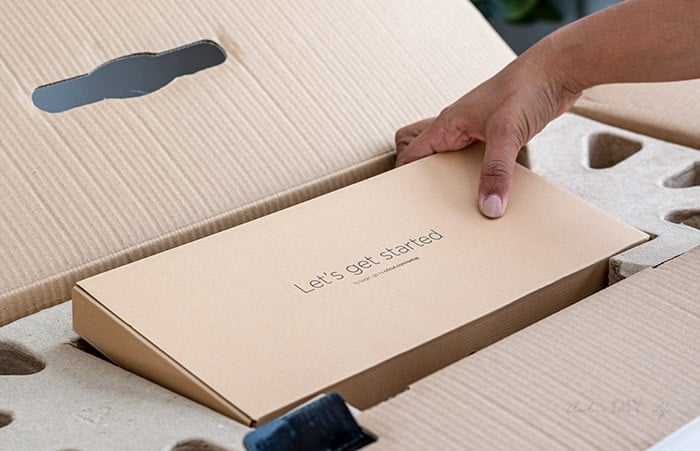 Inside view of the Cricut box