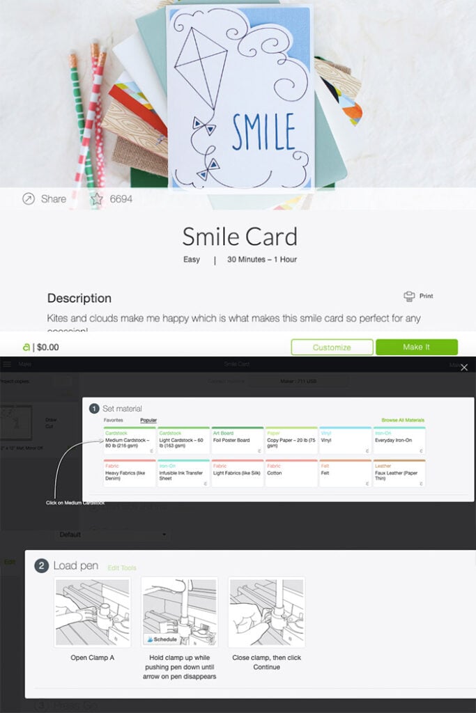 How to start your first project in Cricut Maker