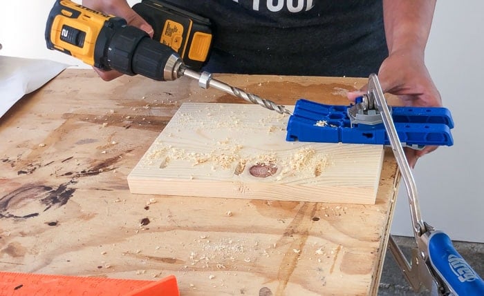 making pocket holes on back of panel