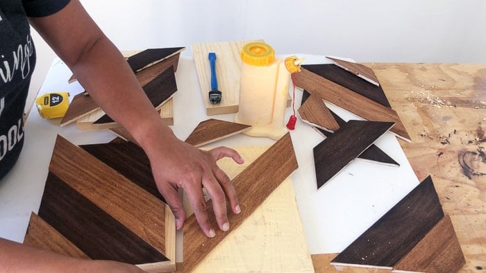 attaching top boards to the panels
