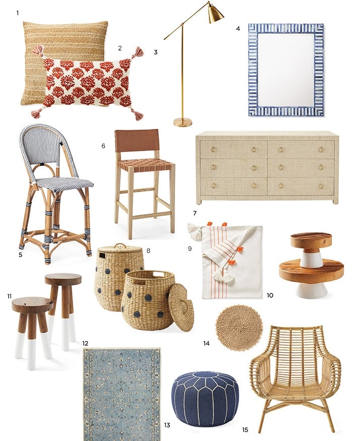 collage of the best colorful Serena and lily products