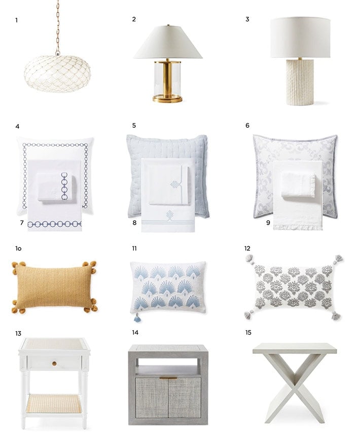 collage of coastal inspired guest room ideas