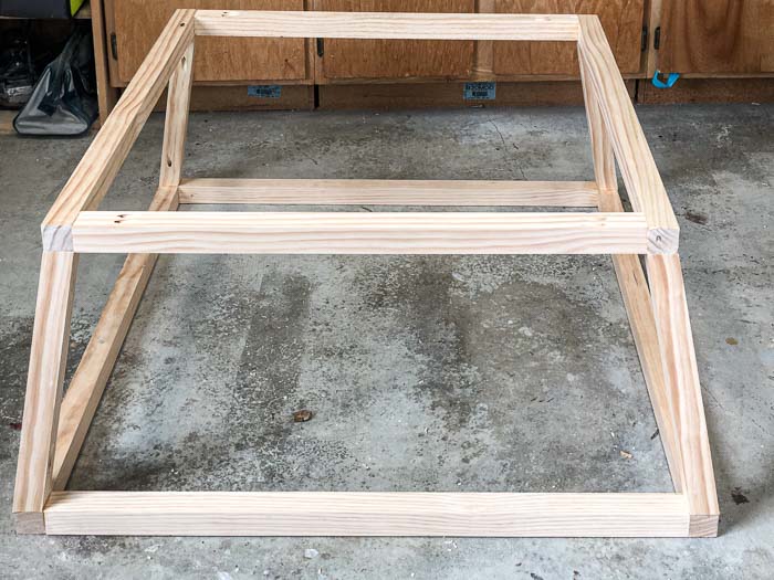 Completed frame for the DIY coffee table
