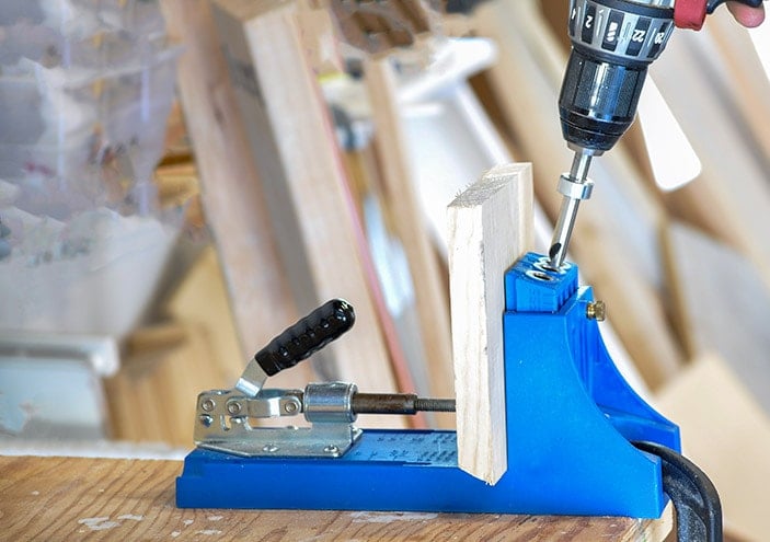 making pocket holes on a Kreg Jig