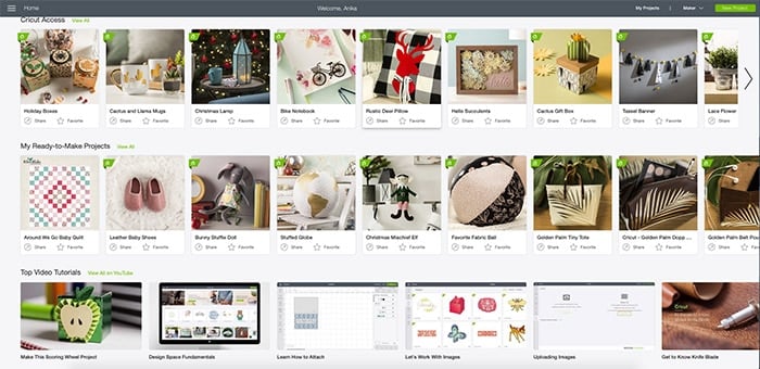 Cricut design space snapshot
