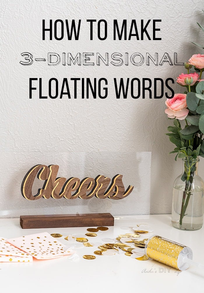 Cheers sign on table with flower and text overlay