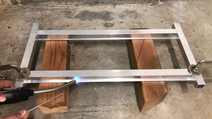 Attaching the top bars with aluminum brazing