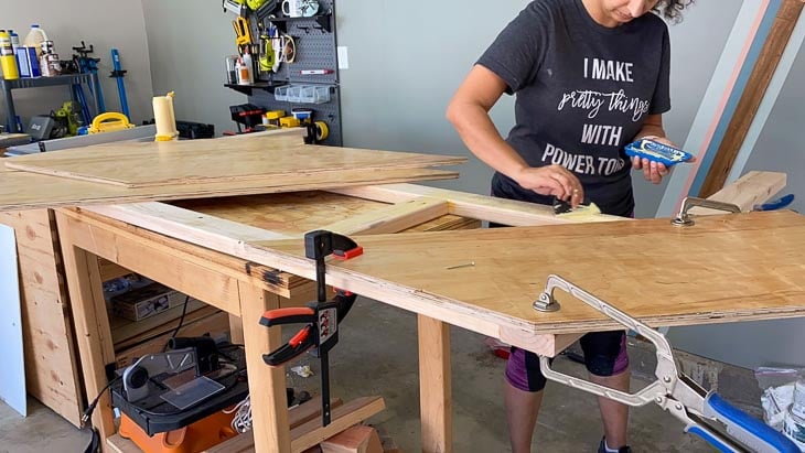Attaching plywood to frame for DIY headboard