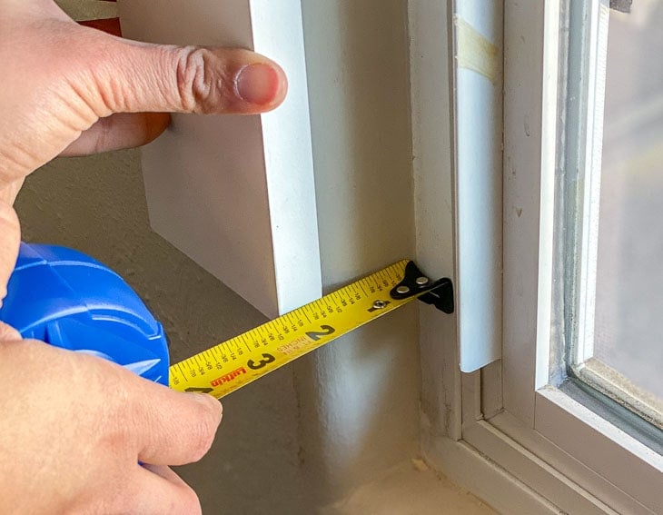 measuring trim width for the inside of a rounded corner window
