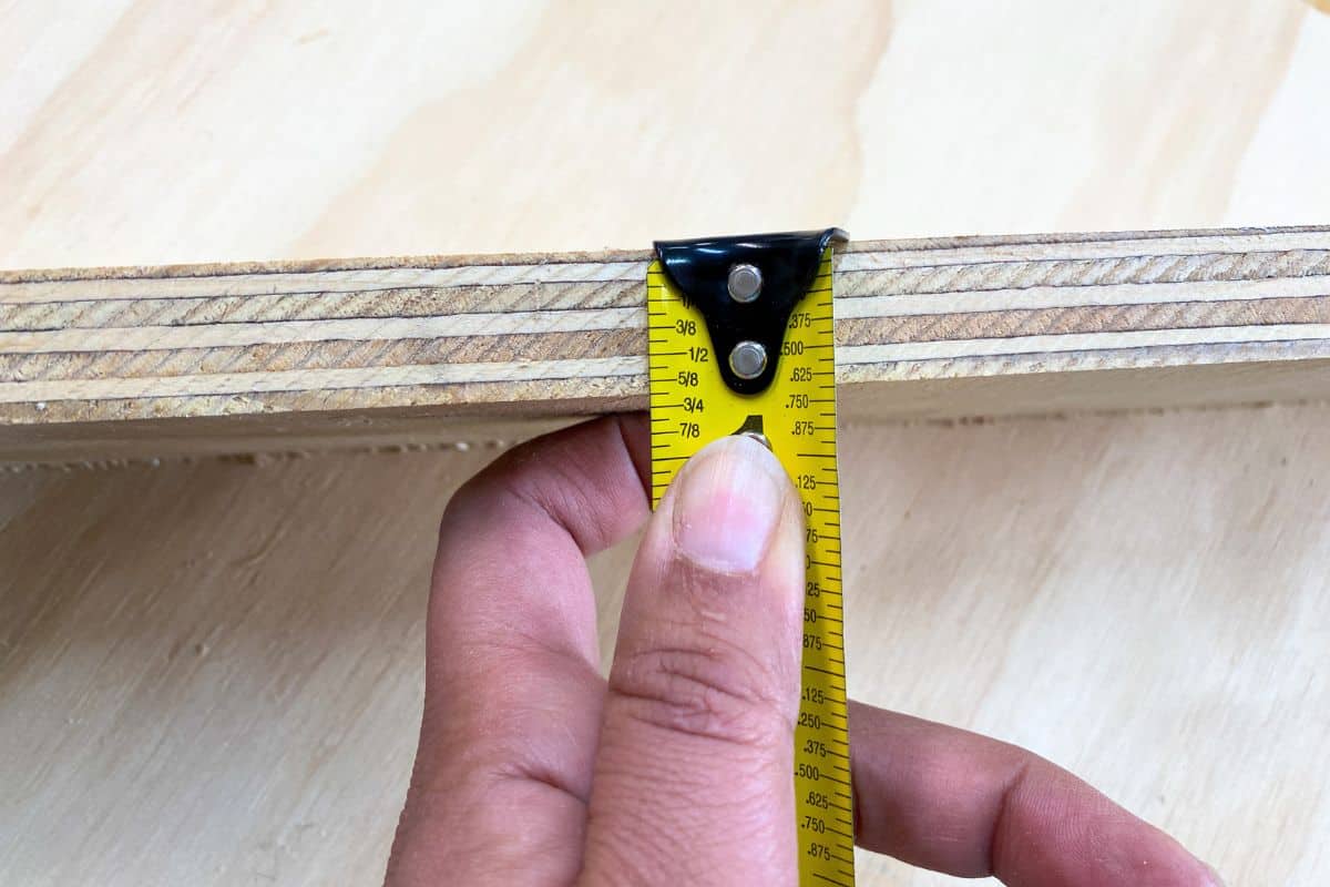 measuring the thickness of 3/4