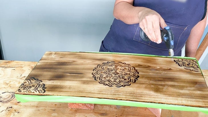 popping bubbles in epoxy using a detail blow torch