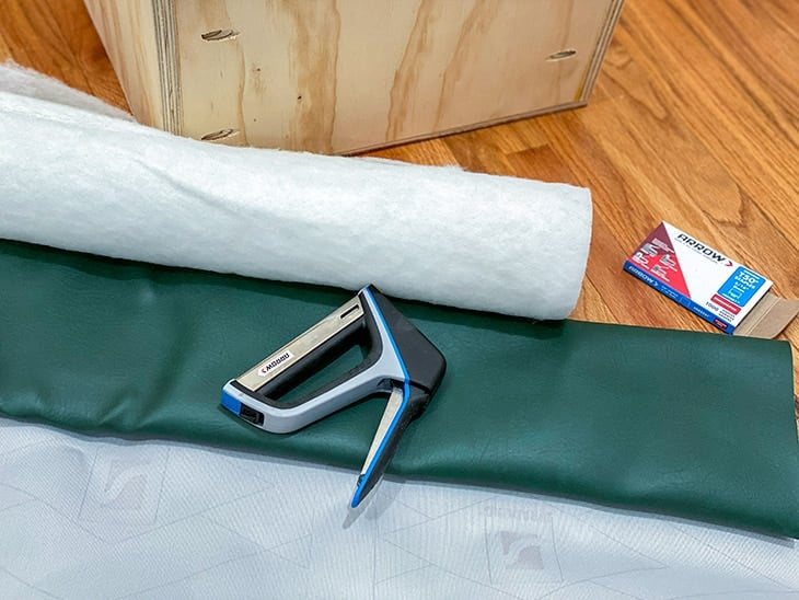 Materials to upholster the DIY storage ottoman