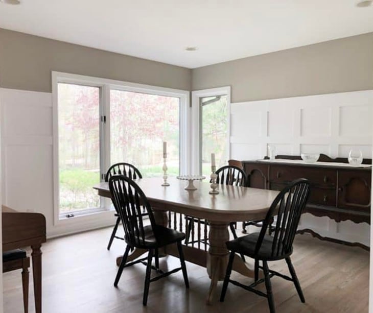 Three Quarter white board and batten wall in dining room