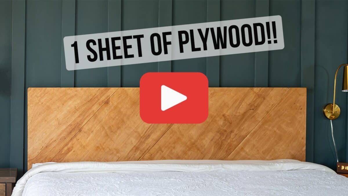 DIY plywood headboard image with Youtube play button