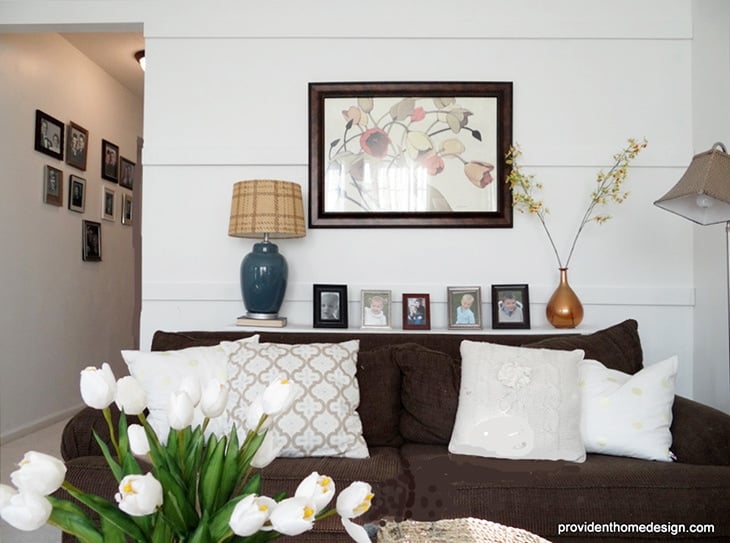 Horizontal board and batten in a living room