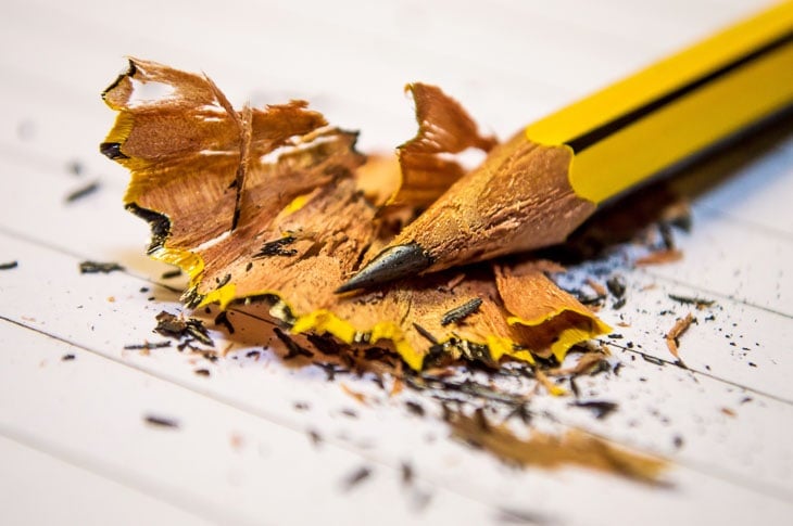 pencil with shavings