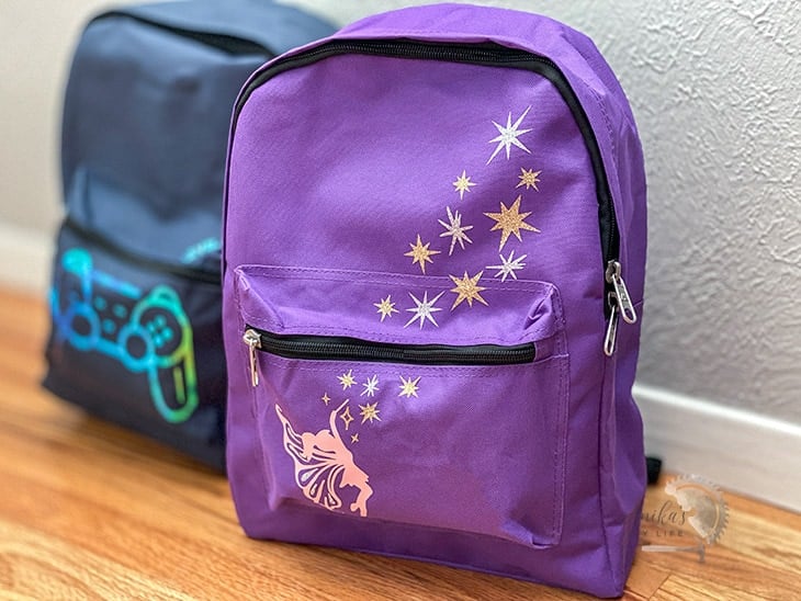 DIY personalized fairy backpack made with a Cricut