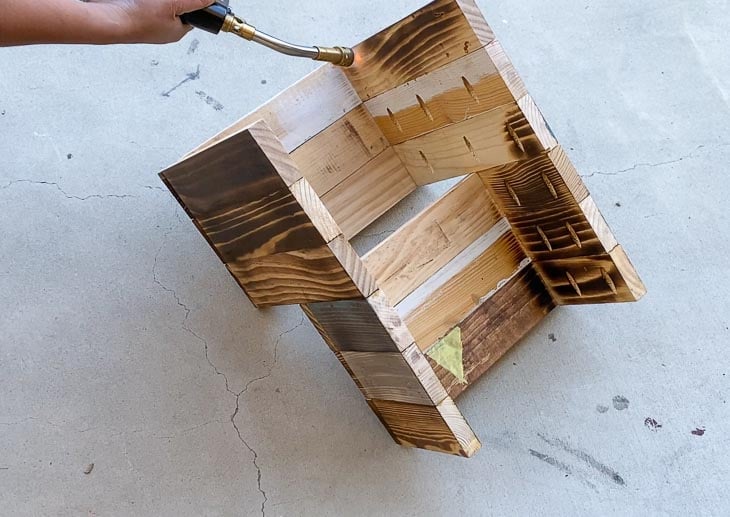 torching the underside of the step stool