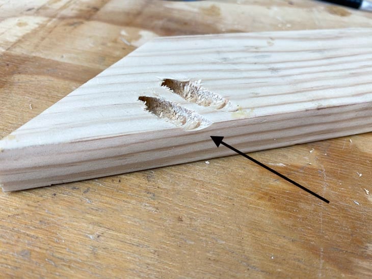 hole drilled on the side of the board