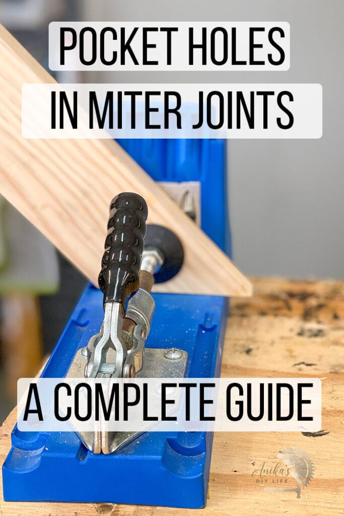 mitered board on Kreg Jig with text overlay