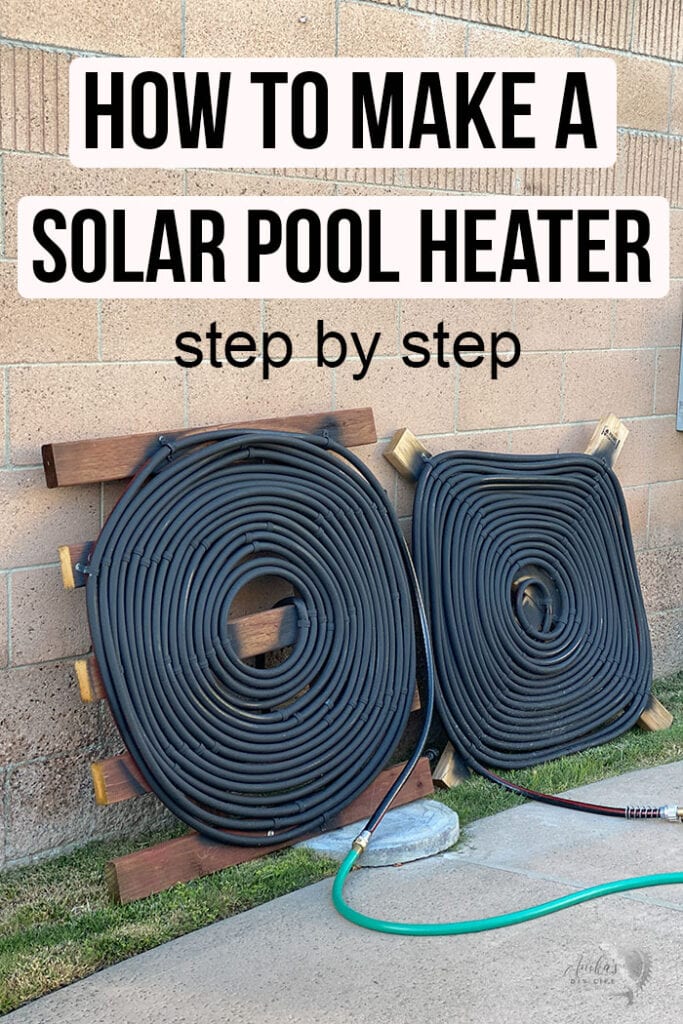 Homemade solar pool heaters on wall