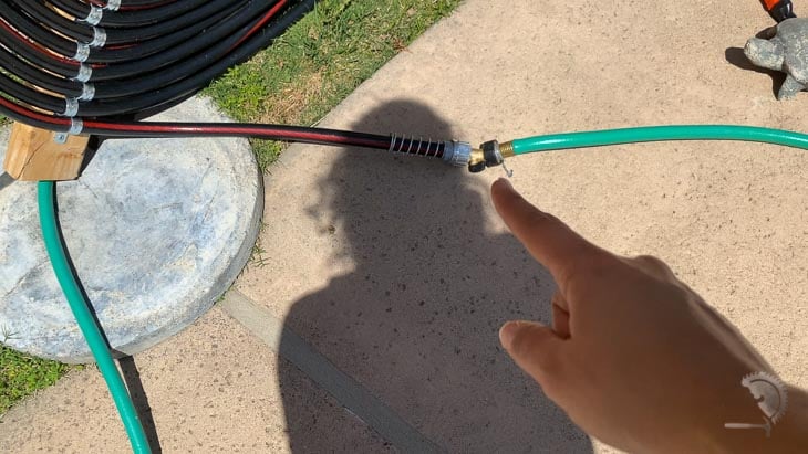 Valves connecting hoses to homemade solar pool heater