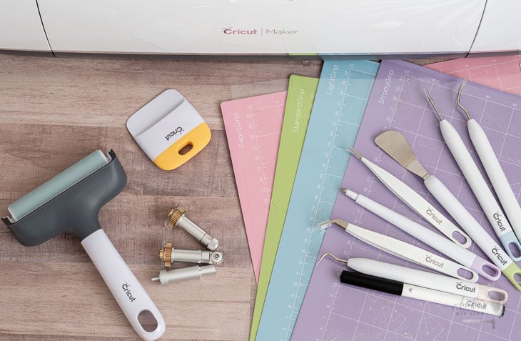 Cricut Maker with all accessories on desk