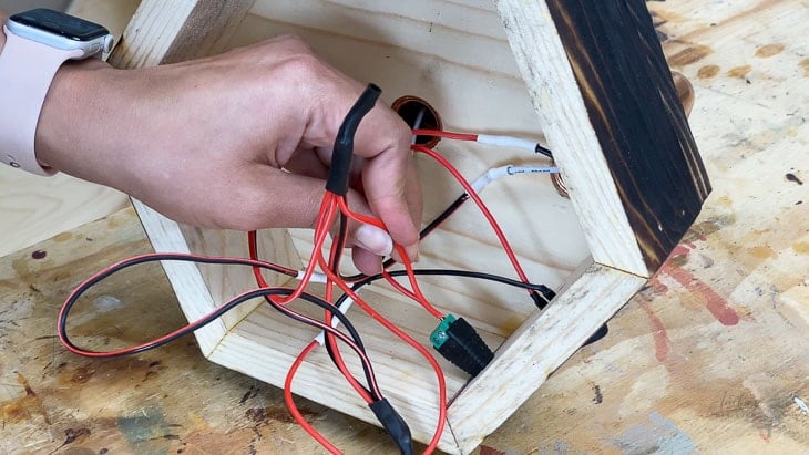 connecting the LED lights to the external power source