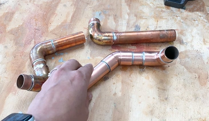 Cleaning copper with steel wool