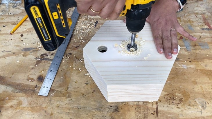 MAking holes in hexagon top for pipe fittings